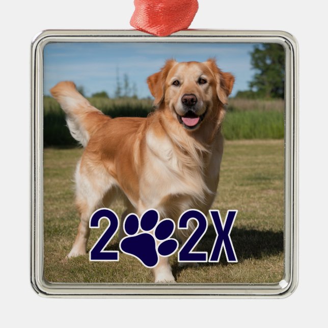 Enfeite de Natal com Foto de Pet Personalizada & A (Frente)