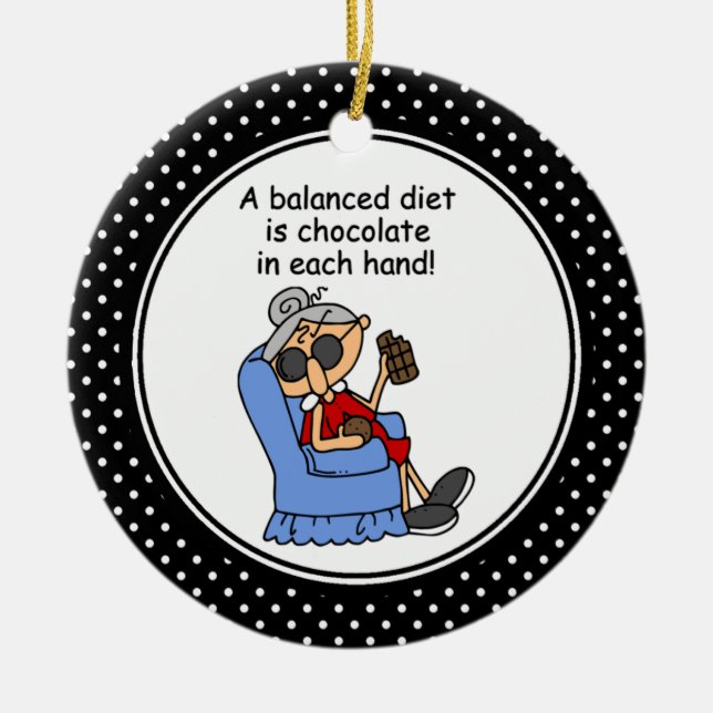 Enfeite de Natal com Humor de Dieta Engraçado (Frente)
