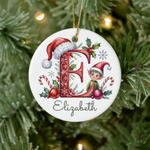 Enfeite de Natal com Monograma E Elf