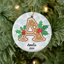 Enfeite de Natal com Monograma Personalizado Letra