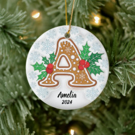 Enfeite de Natal com Monograma Personalizado Letra