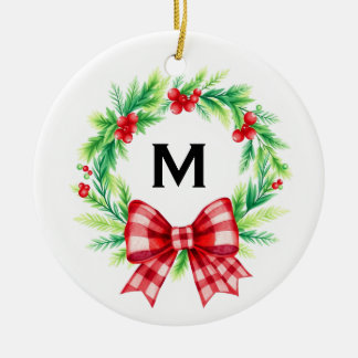 Enfeite de Natal com Monograma Personalizado para 