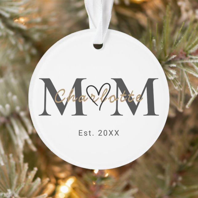 Enfeite de Natal com Nome da Mãe Personalizado Ano (Árvore)