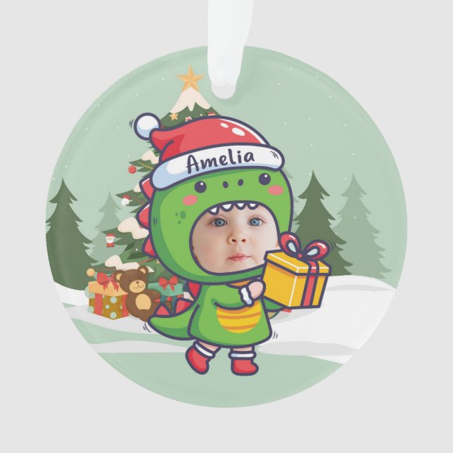 Enfeite de Natal com nome personalizado + mensagem (Frente)