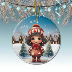 Enfeite de Natal com Personagem Feminina para pres