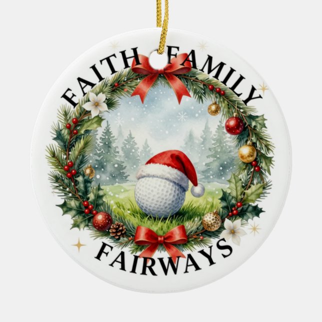 Enfeite de Natal com Tema de Golfe para Árvore de  (Frente)
