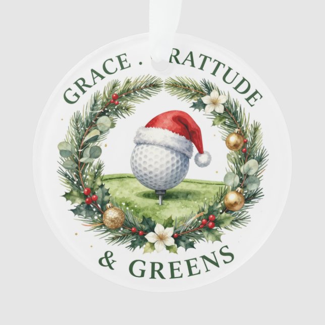 Enfeite de Natal com Tema de Golfe para Árvore de  (Frente)