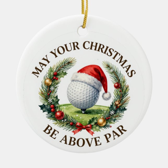 Enfeite de Natal com tema de golfe para árvore de  (Frente)