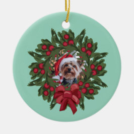 Enfeite de Natal Coroa de Yorkie