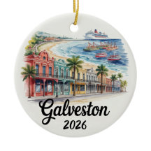 Enfeite de Natal Cruzeiro Galveston Texas 2026 Gif