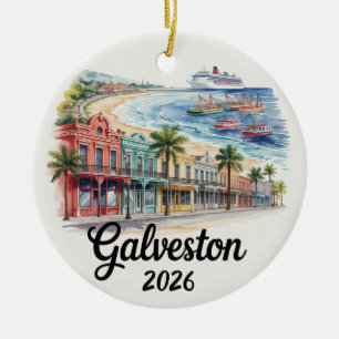 Enfeite de Natal Cruzeiro Galveston Texas 2026 Gif
