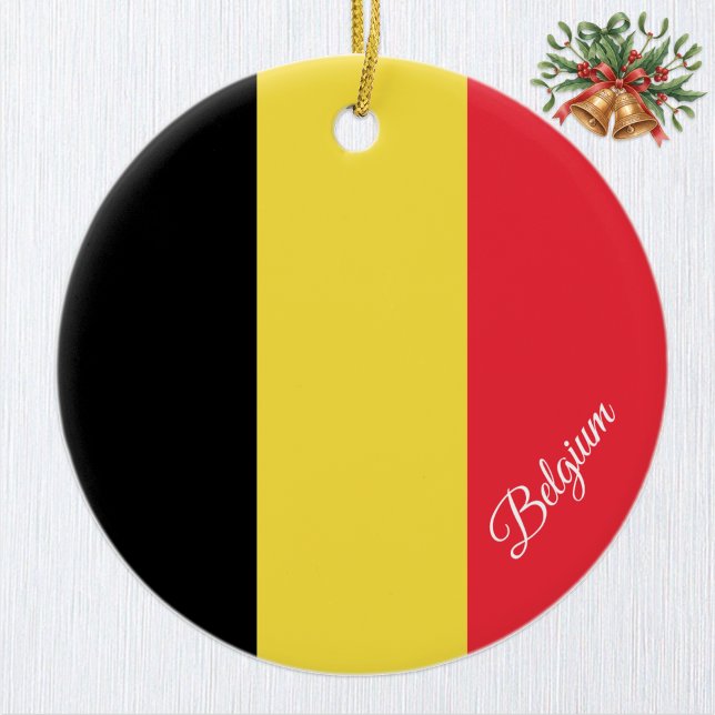 Enfeite de Natal da Bélgica, Bandeira Belga (Belgian Flag Ornament / Christmas, Belgium)
