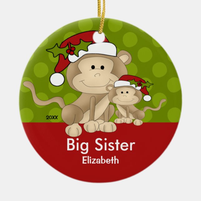 Enfeite de Natal da Irmã Mais Velha do Macaco do P (Frente)