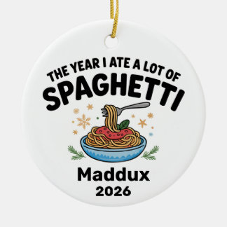 Enfeite de Natal de 2026 Amante de Espaguete Prese