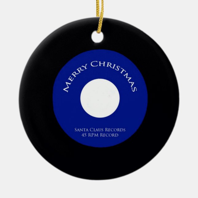 Enfeite de Natal de 45 RPM da Santa Records (Frente)