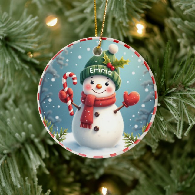 Enfeite de Natal de Acrílico de Boneco de Neve Per (Árvore)