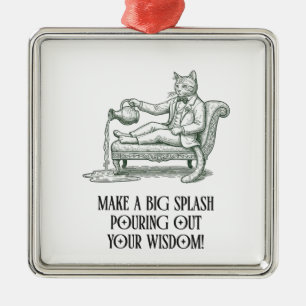 Enfeite de Natal de Água Pun Wise Cat Zodiac