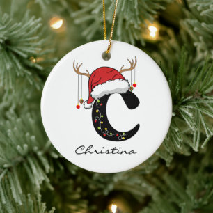 Enfeite de Natal de Alfabeto Personalizado para Co