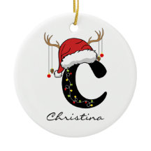 Enfeite de Natal de Alfabeto Personalizado para Co