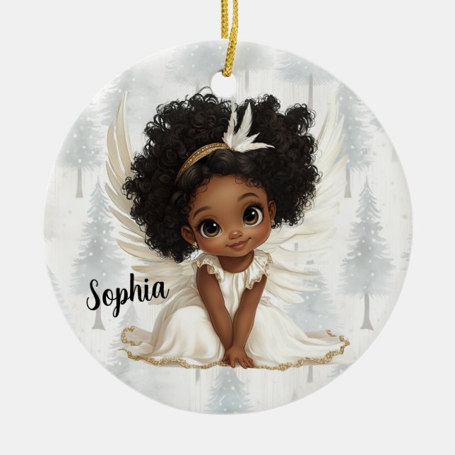 Enfeite de Natal de Anjo Personalizado (Frente)