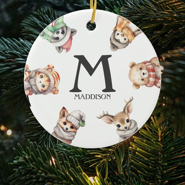 Enfeite de Natal de Árvore de Natal com Monograma  (Criador carregado)
