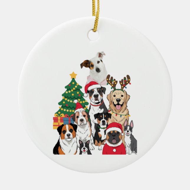Enfeite de Natal de Árvore de Natal Personalizado  (Frente)