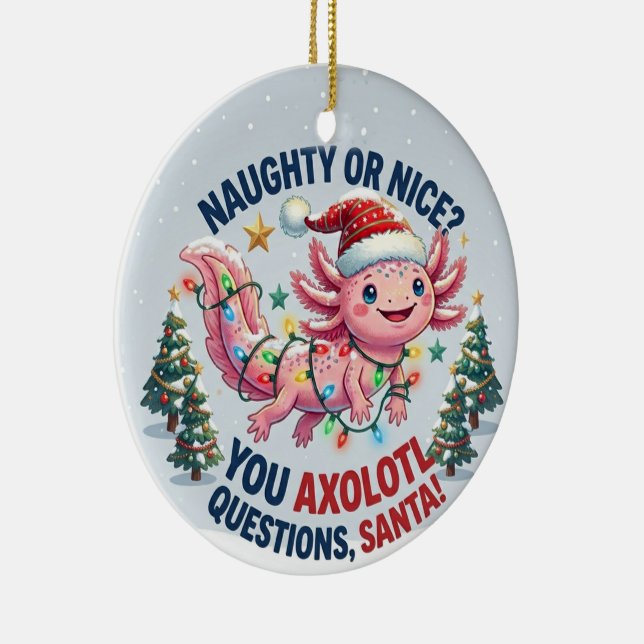Enfeite de Natal de Axolote - Você tem Perguntas d (Direito )