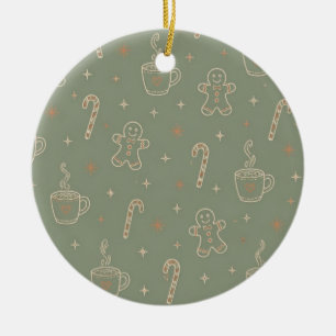 Enfeite de Natal de Biscoito de Gengibre com Cacau