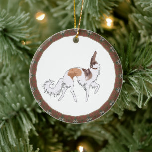 Enfeite de Natal de Borzoi Dançando em Sable