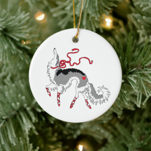 Enfeite de Natal de Borzoi Saltitante