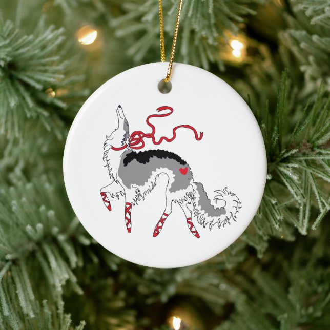 Enfeite de Natal de Borzoi Saltitante (Árvore)