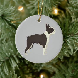 Enfeite de Natal de Boston Terrier