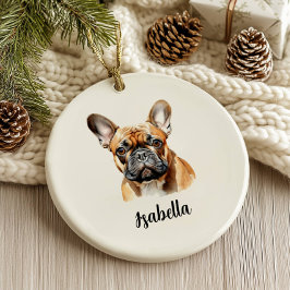 Enfeite de Natal de Bulldog Francês