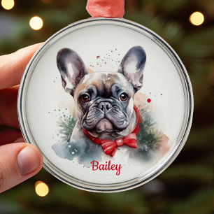 Enfeite de Natal de Bulldog Francês Frenchie
