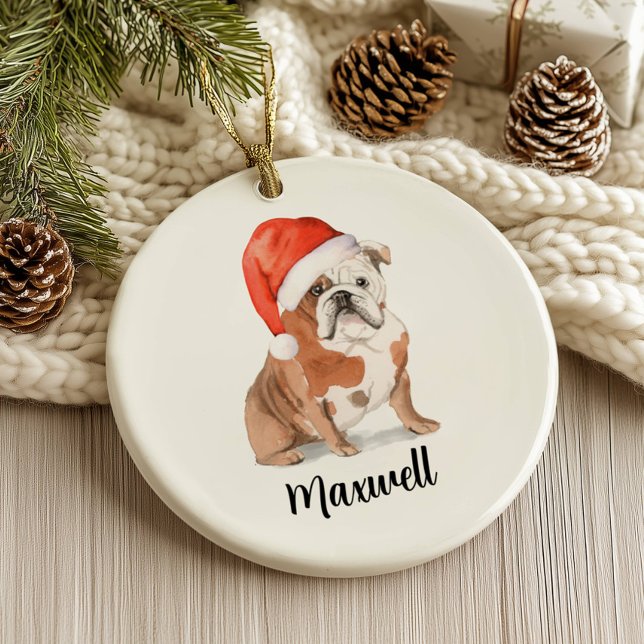 Enfeite de Natal de Bulldog Inglês (Criador carregado)