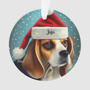 Enfeite de Natal de Cachorro Beagle, Papai Noel