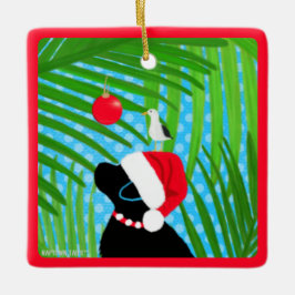 Enfeite de Natal de Cachorro Labrador Preto Tropic