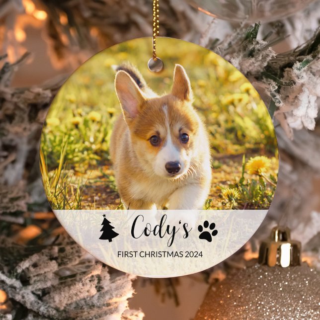 Enfeite de Natal de Cachorro Personalizado com Fot (Criador carregado)
