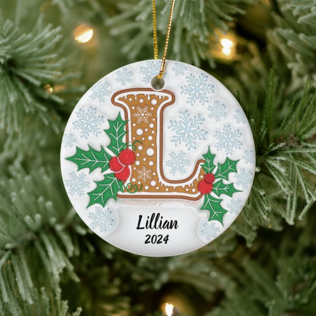 Enfeite de Natal de Cerâmica com Nome Personalizad (Árvore)
