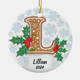 Enfeite de Natal de Cerâmica com Nome Personalizad