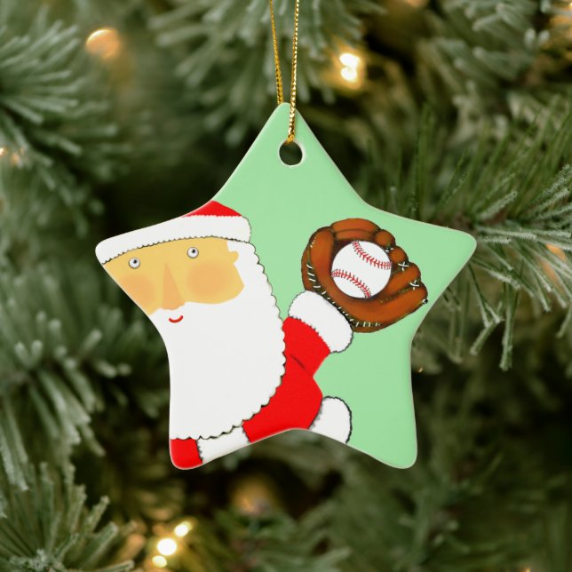 Enfeite de Natal de Cerâmica de Beisebol (Árvore)