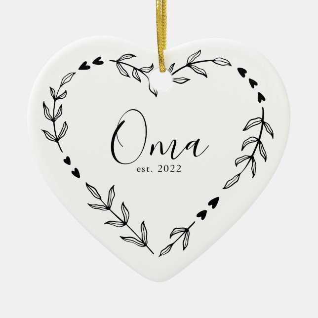 Enfeite de Natal de Cerâmica Oma Ano Est. (Frente)