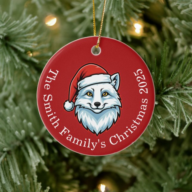 Enfeite de Natal de Cerâmica Personalizado Raposa  (Árvore)