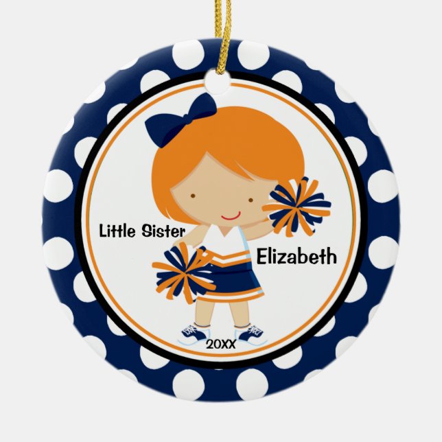 Enfeite de Natal de Cheerleader Fofa Irmãzinha (Frente)