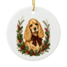 Enfeite de Natal de Cocker Spaniel Buff Vintage
