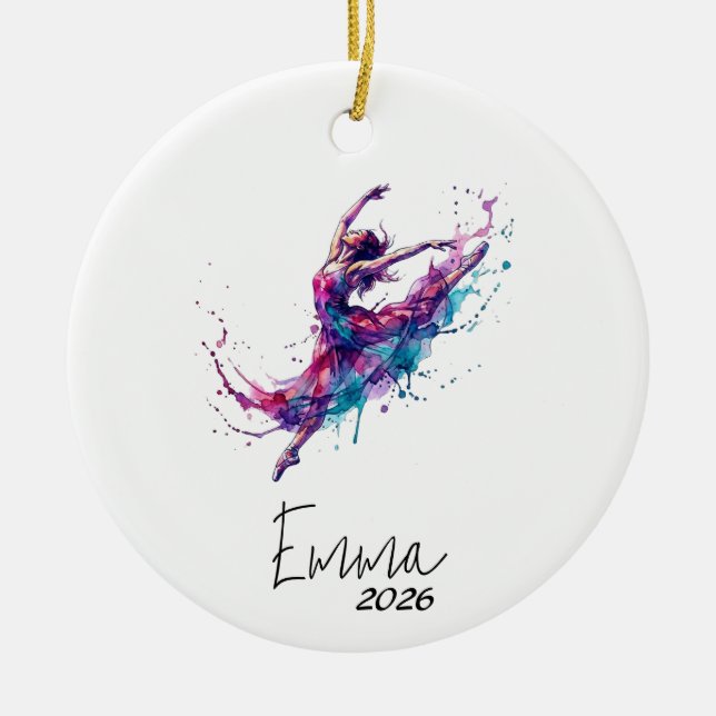 Enfeite de Natal de Dança, Presente de Dança de Ba (Frente)