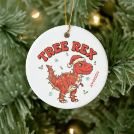 Enfeite de Natal de Dinossauro Engraçado Tree Rex 