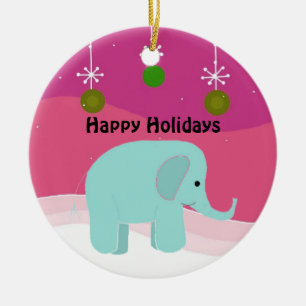 Enfeite de Natal de Elefante Azul