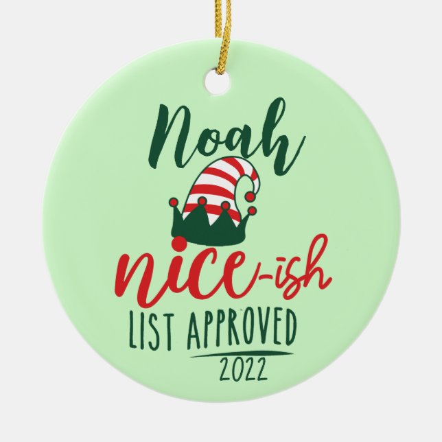 Enfeite de Natal de Elfo Personalizado - Decoração (Frente)