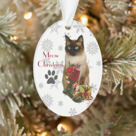 Enfeite de Natal de Gato Siames Cute